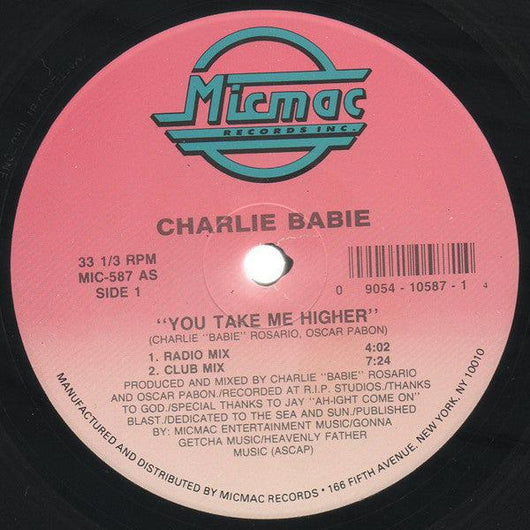 Charlie Babie - You Take Me Higher Vinyl Record