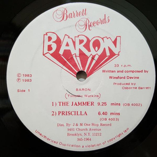 Baron - The Jammer / Priscilla / Feeling It Vinyl Record