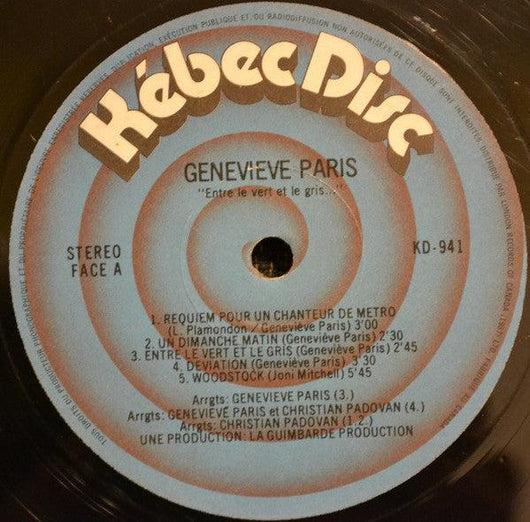 Geneviève Paris - Entre Le Vert Et Le Gris... Vinyl Record