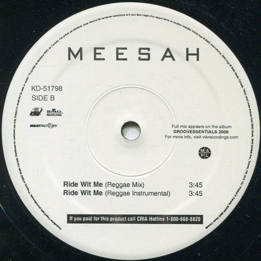 Meesah - Ride Wit Me Vinyl Record