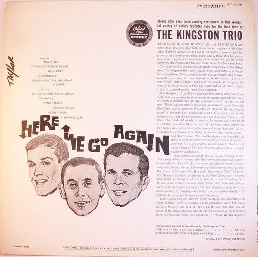 The Kingston Trio - Here We Go Again! Vinyl Record