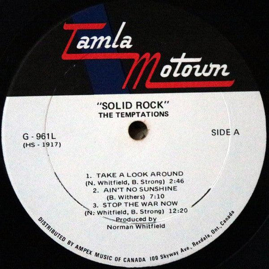 The Temptations - Solid Rock Vinyl Record
