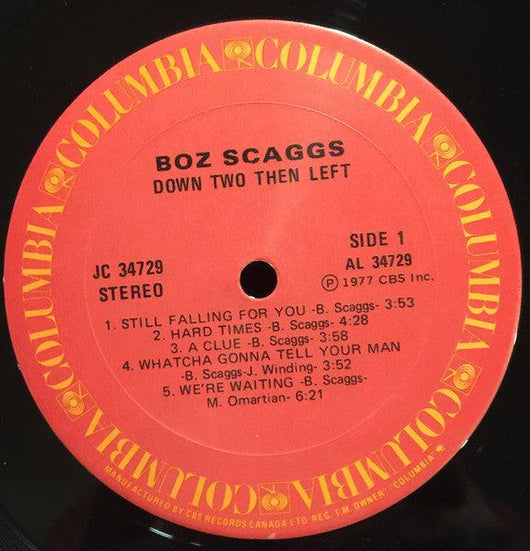 Boz Scaggs - Down Two Then Left Vinyl Record