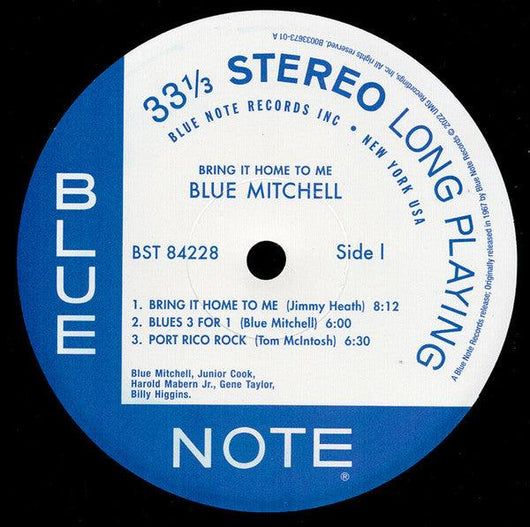 Blue Mitchell - Bring It Home To Me Vinyl Record