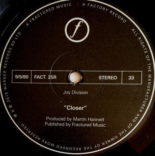 Joy Division - Closer Vinyl Record