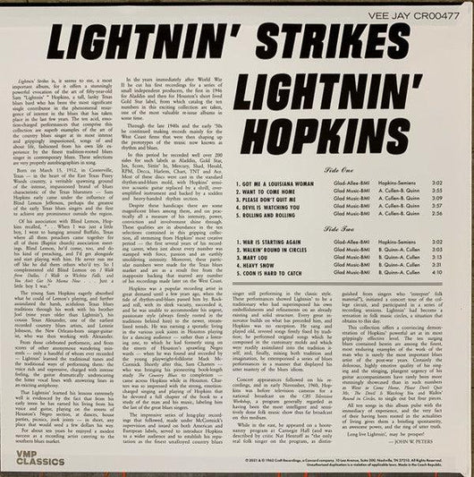 Lightnin' Hopkins - Lightnin' Strikes Vinyl Record
