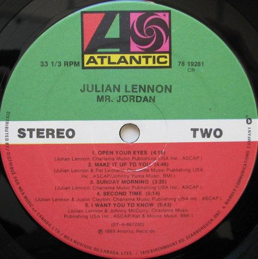 Julian Lennon - Mr. Jordan Vinyl Record