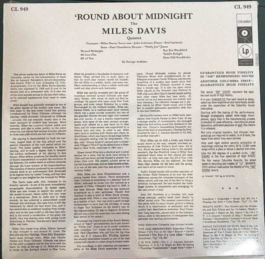The Miles Davis Quintet - 'Round About Midnight Vinyl Record